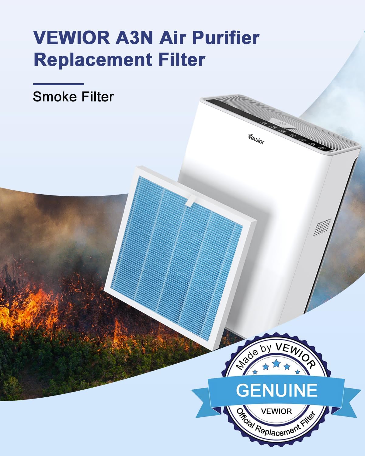 Vewior Air Filter Replacement | A3N (Smoke Filter)