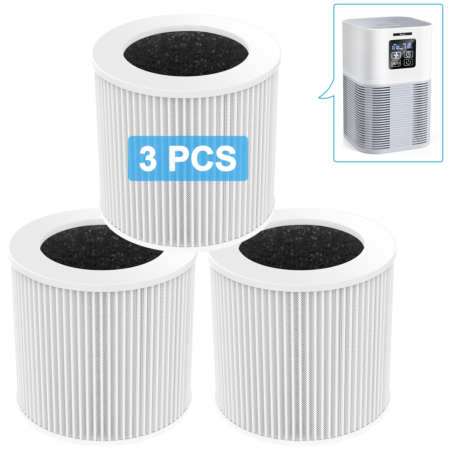 Air Purifier A1 Replacement Filter, VEWIOR H13 True HEPA Air Cleaner Filter Vewior