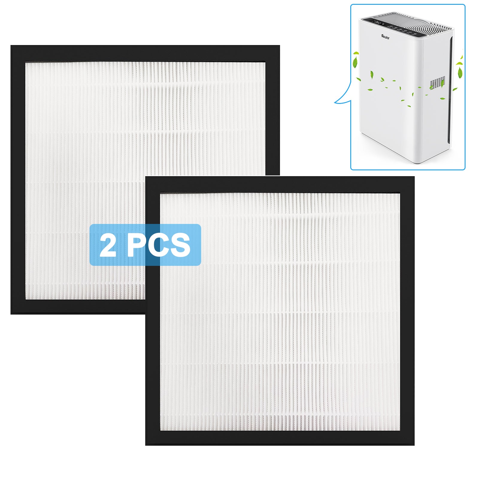 VEWIOR True HEPA Replacement Filter, H13 True HEPA Filter for A3 Air Cleaner Vewior